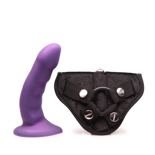 Strap on Kit with 6" Curved Dildo in Amethyst